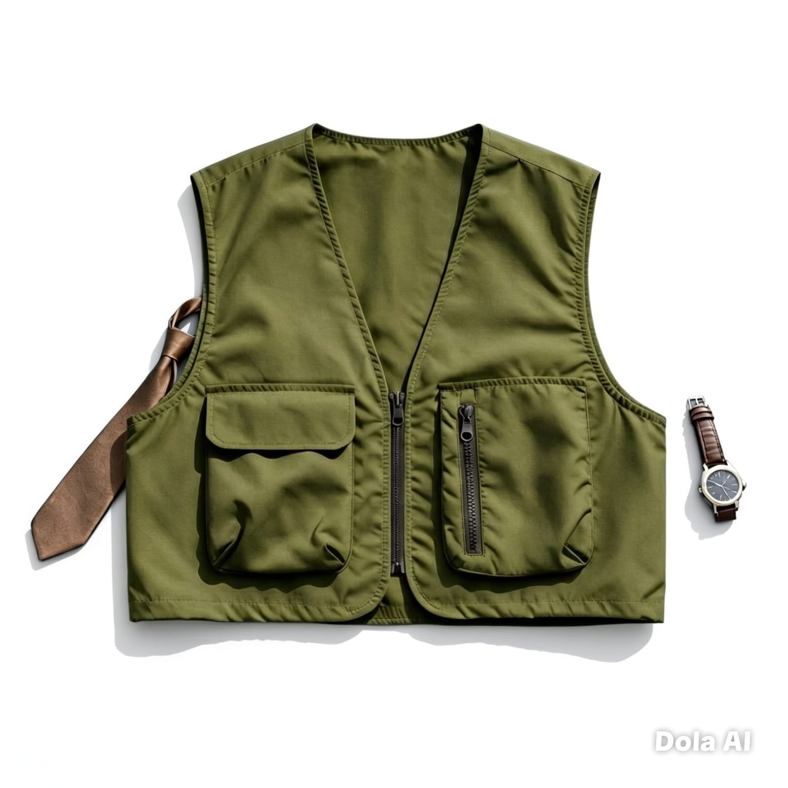 Rompi Kargo Utility Minimalis — Saku Asimetris — Hitam